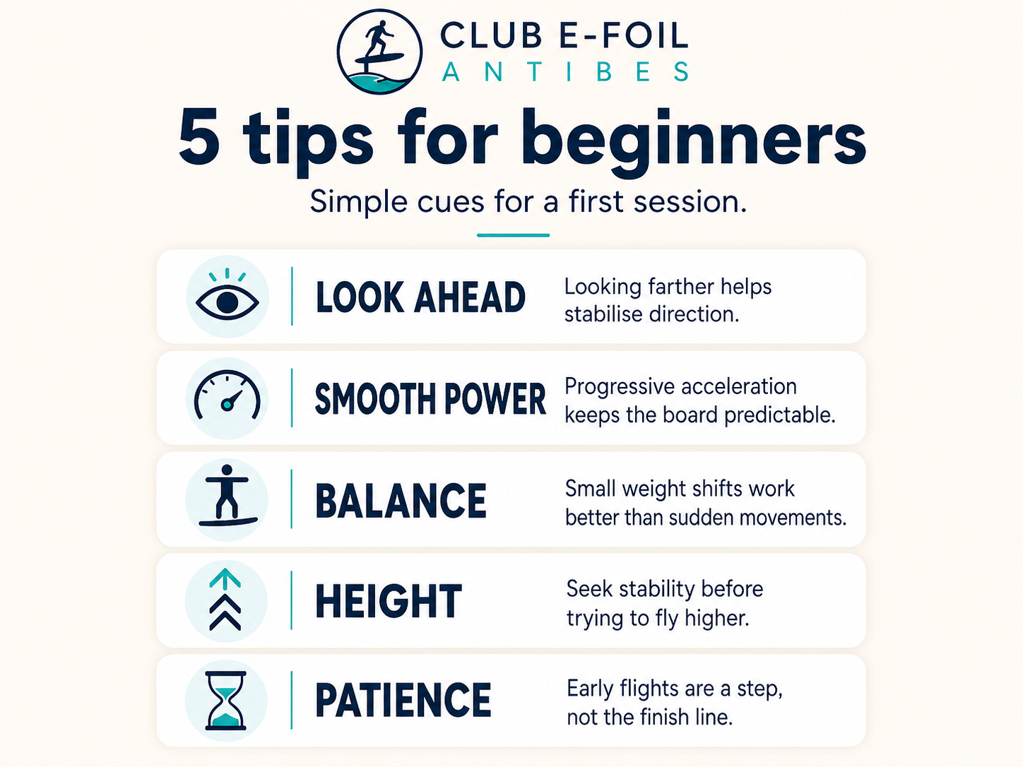 Five eFoil tips for beginners